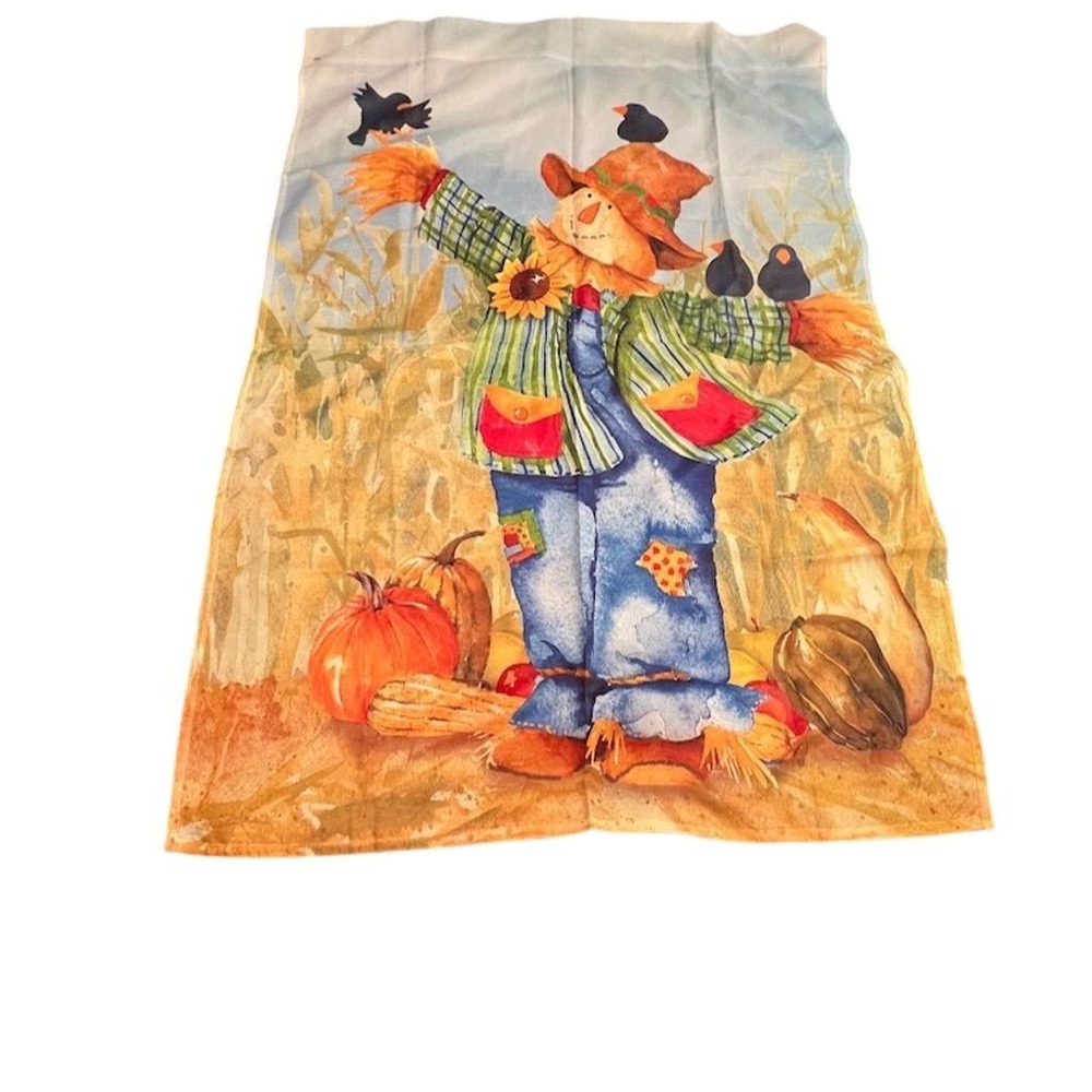 Janet Stover Autumn Scarecrow Garden house Flag Fall Harvest Decor‎ Multicolor